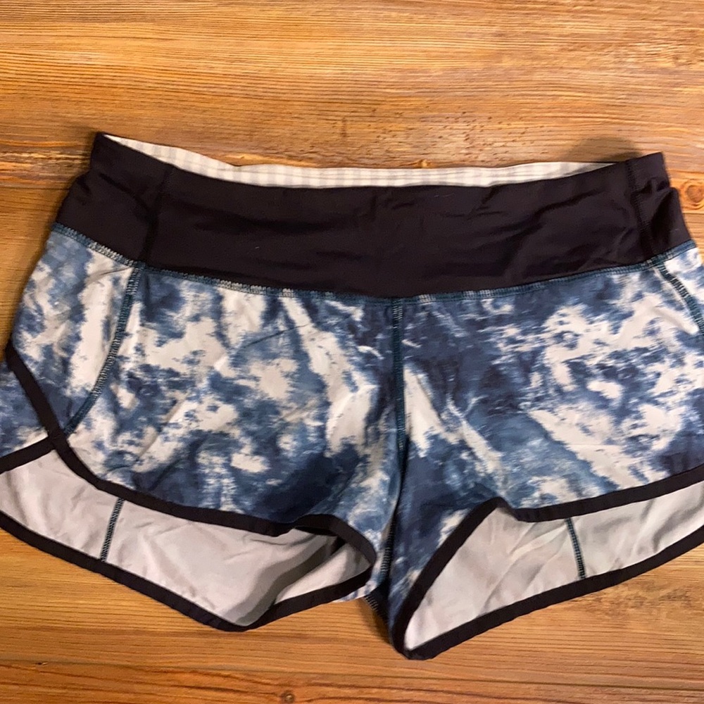 lululemon athletica Blue Marble Athletic Running Shorts